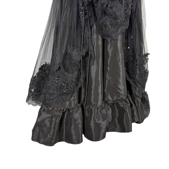 Punk Rave Black Lace Full Steampunk Goth Long Corset Skirt Women's Size Large - Picture 3 of 12
